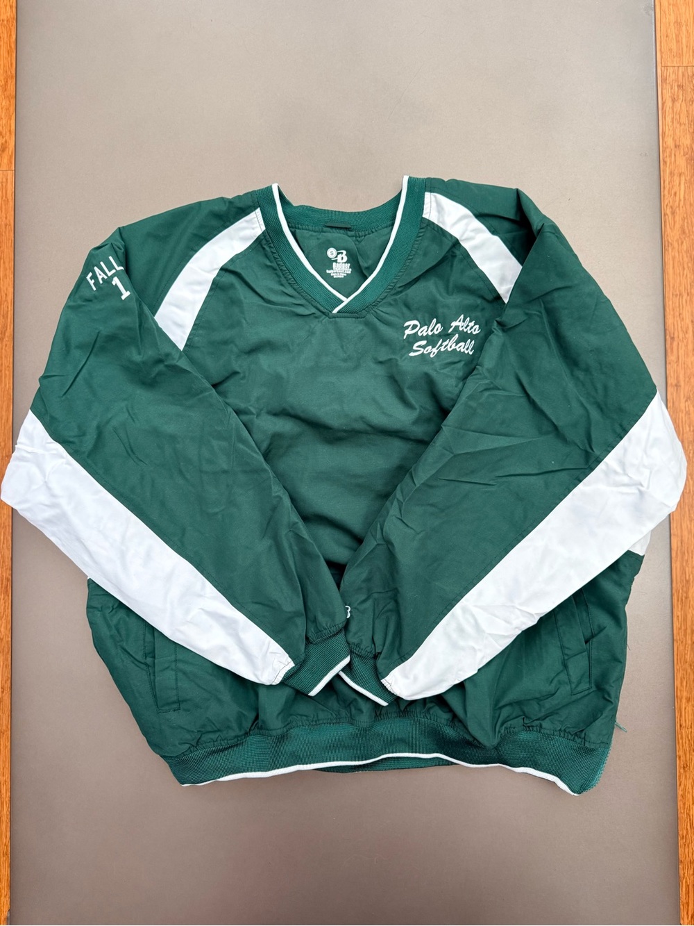 Green & White Palo Alto Softball Pullover - Size Small